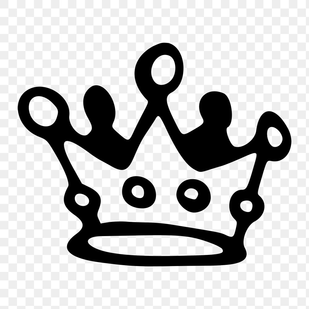 Crown png clipart illustration, transparent background. Free public domain CC0 image.