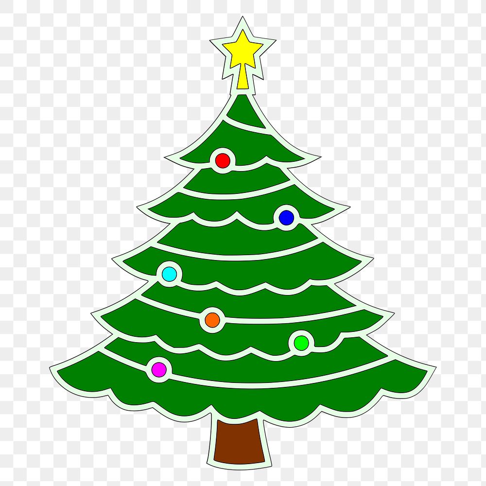 Christmas tree png clipart illustration, transparent background. Free public domain CC0 image.