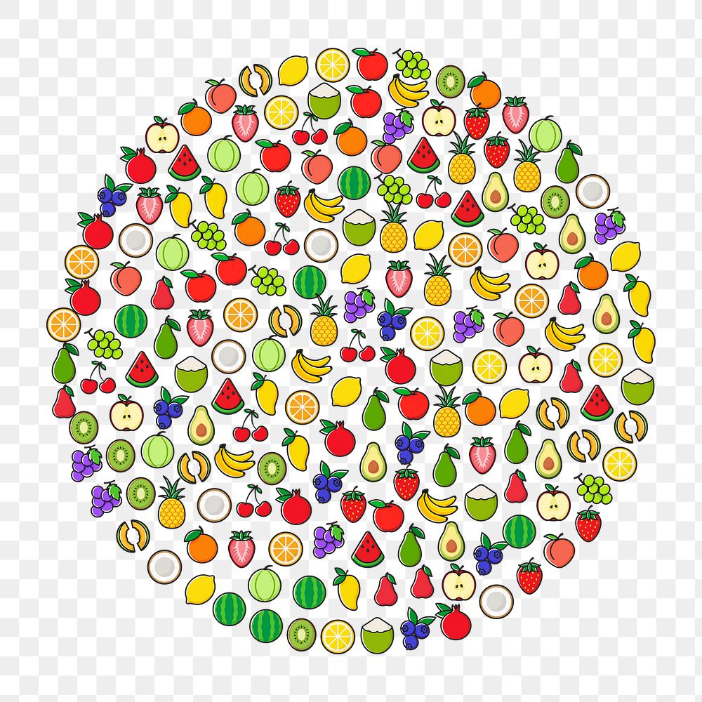 Fruit circle png clipart illustration, transparent background. Free public domain CC0 image.