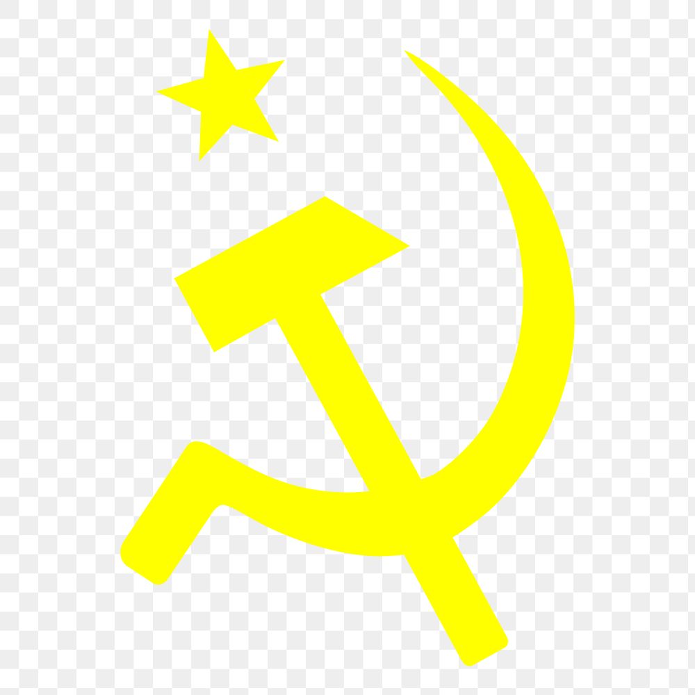 Hammer and sickle png clipart, transparent background. Free public domain CC0 image.