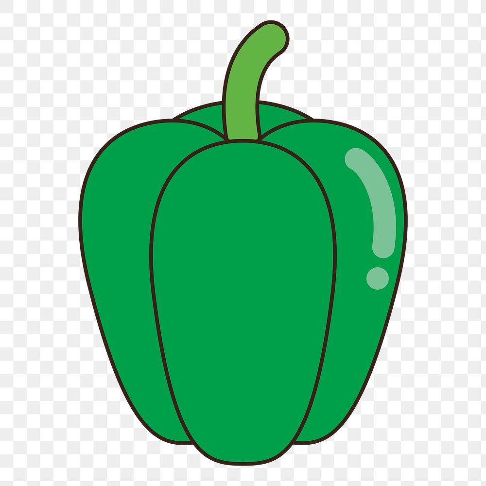 Bell pepper vegetable png clipart, transparent background. Free public domain CC0 image.