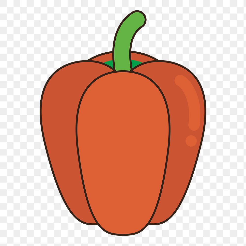 Bell pepper vegetable png clipart, transparent background. Free public domain CC0 image.