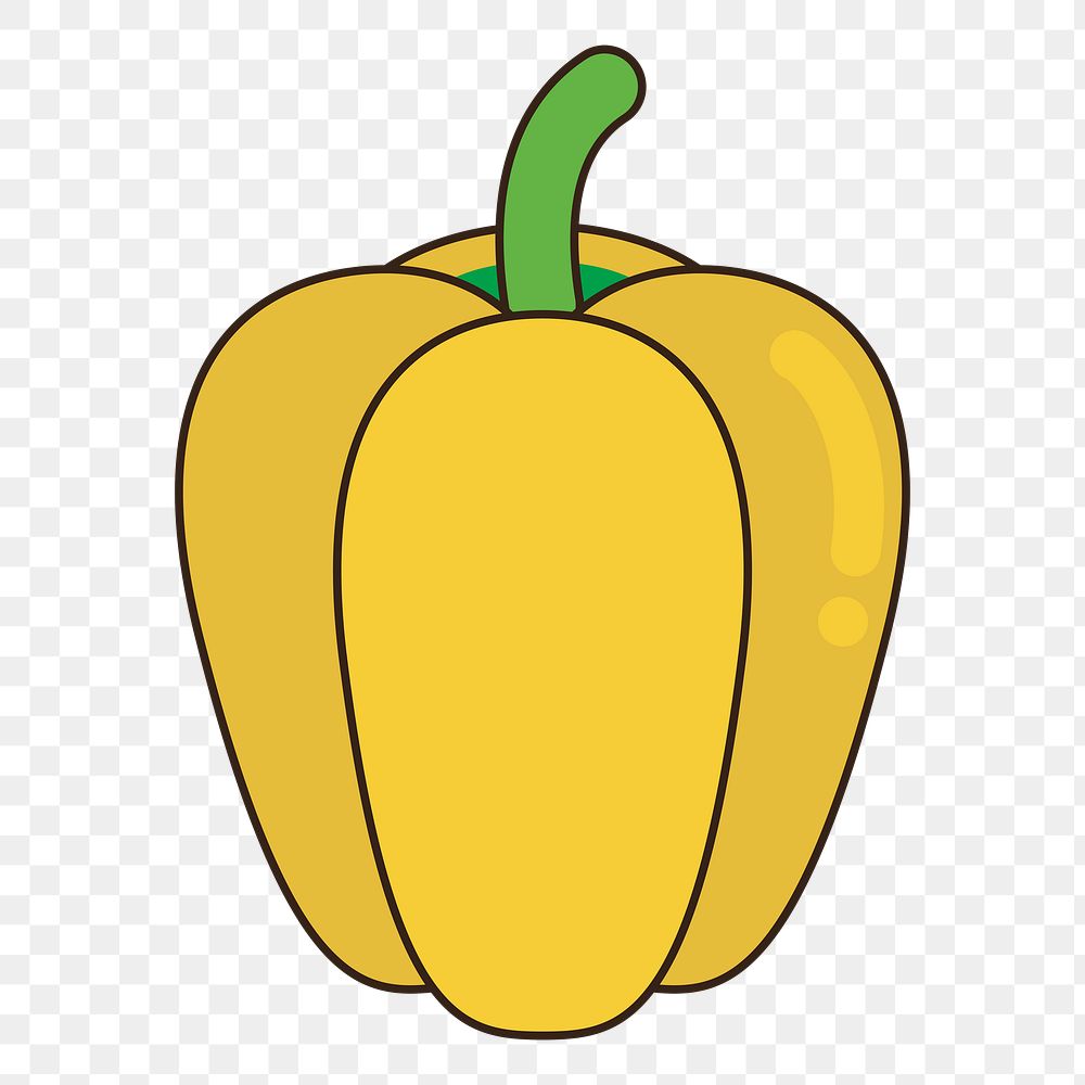 Bell pepper vegetable png clipart, transparent background. Free public domain CC0 image.