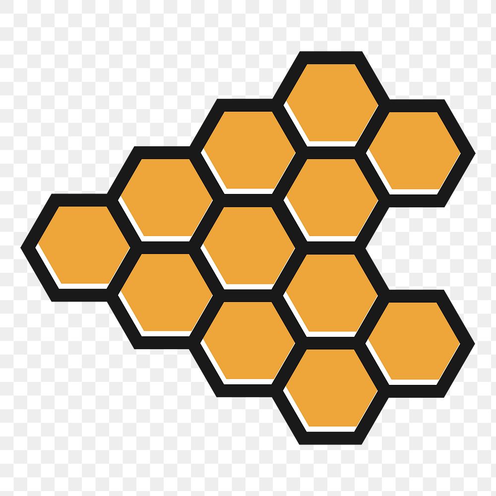 Honeycomb png clipart, transparent background. Free public domain CC0 image.