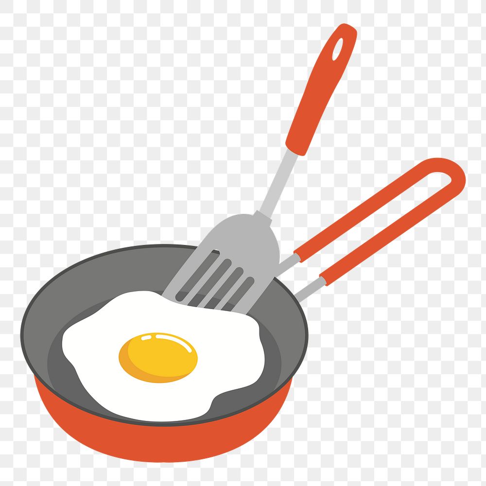 Fried egg png clipart, transparent background. Free public domain CC0 image.