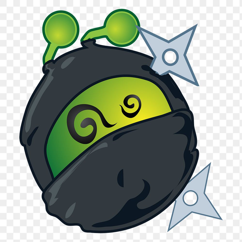 Ninja alien cartoon png clipart, transparent background. Free public domain CC0 image.