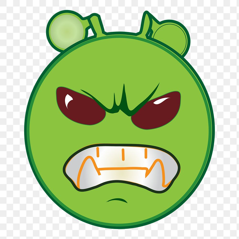 Angry alien cartoon png clipart, transparent background. Free public domain CC0 image.