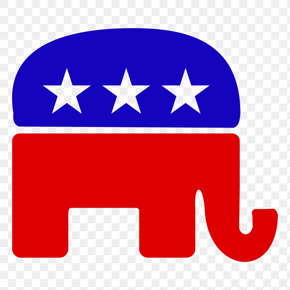 American flag elephant png clipart, transparent background. Free public domain CC0 image.