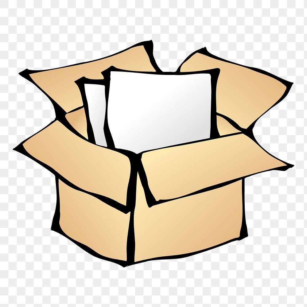 Box of papers png clipart, transparent background. Free public domain CC0 image.