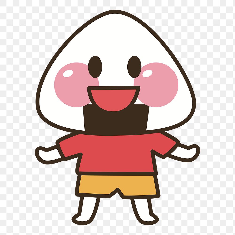 Onigiri boy cartoon png clipart, transparent background. Free public domain CC0 image.