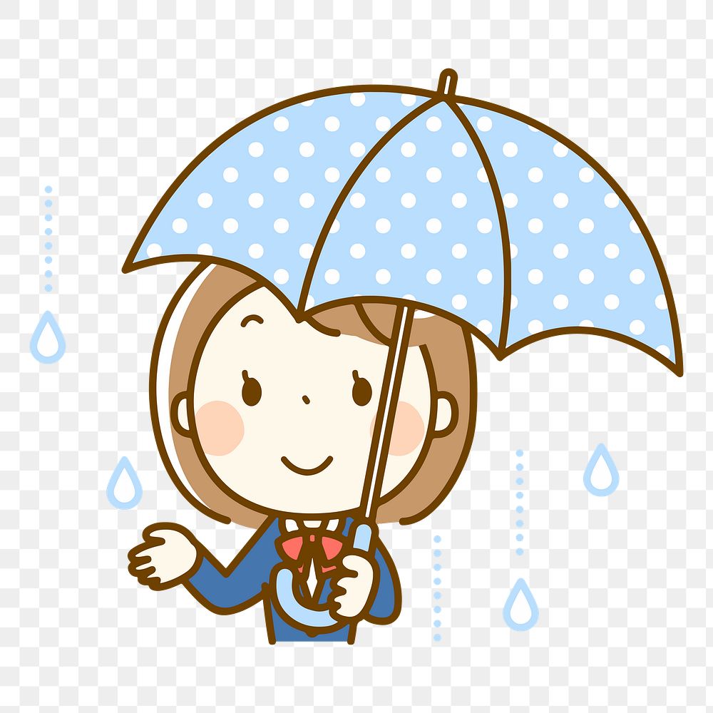 Woman holding umbrella png clipart, transparent background. Free public domain CC0 image.