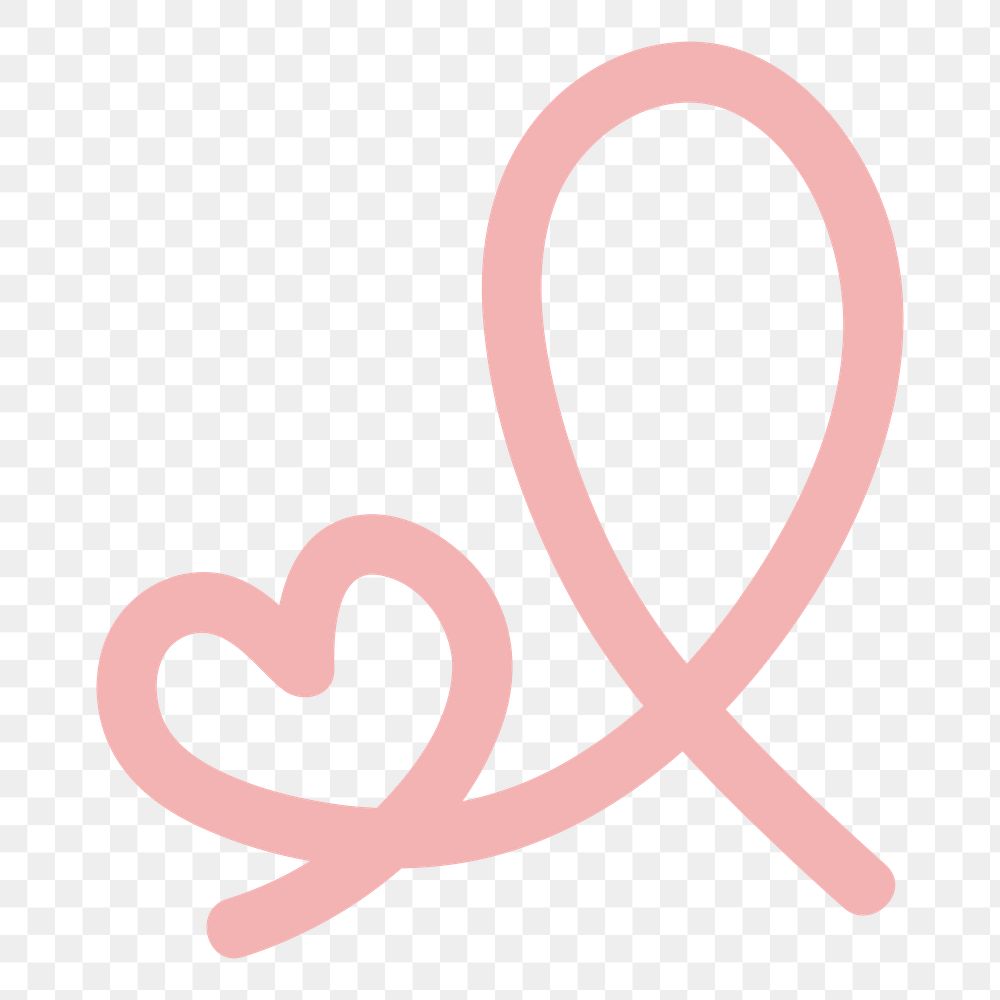 Pink heart doodle png clipart, transparent background. Free public domain CC0 image.