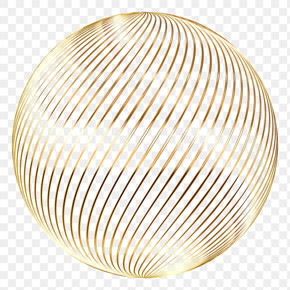 Gold spring globe png clipart, transparent background. Free public domain CC0 image.