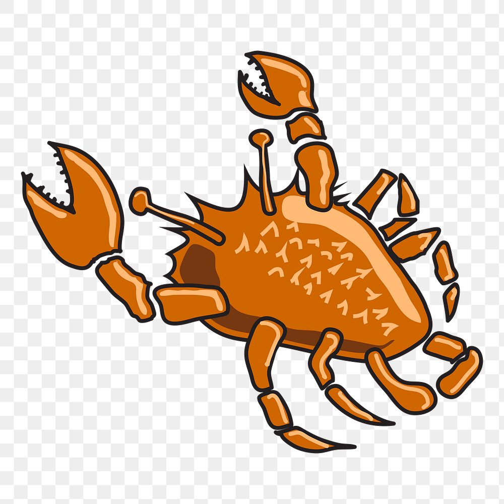 Crab animal png clipart, transparent background. Free public domain CC0 image.