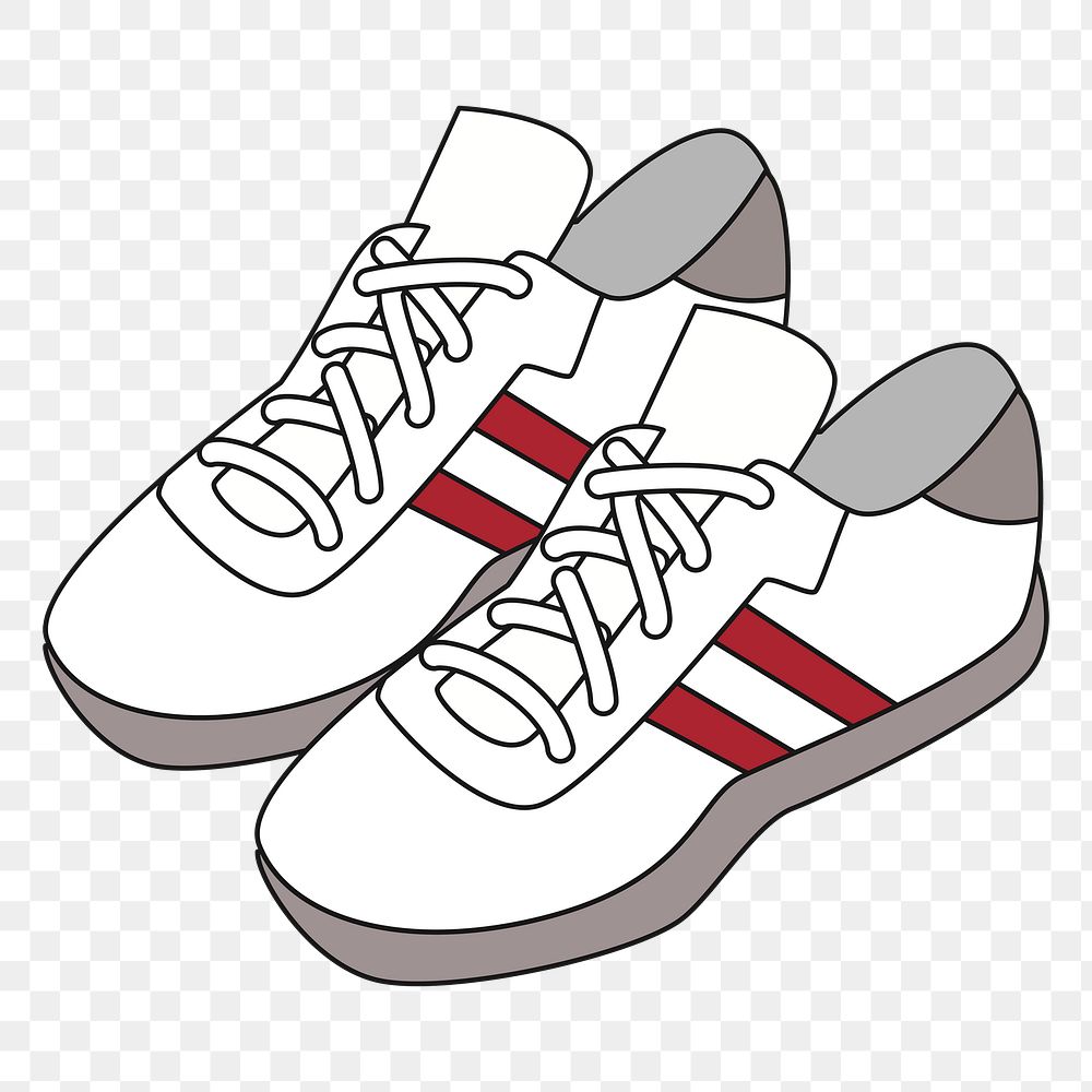 White sneakers png clipart, transparent background. Free public domain CC0 image.