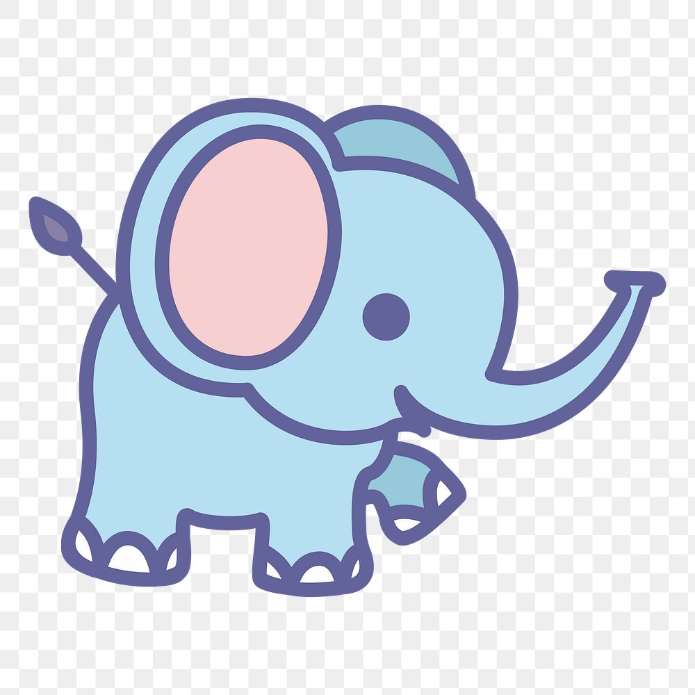 Blue elephant png clipart, transparent background. Free public domain CC0 image.