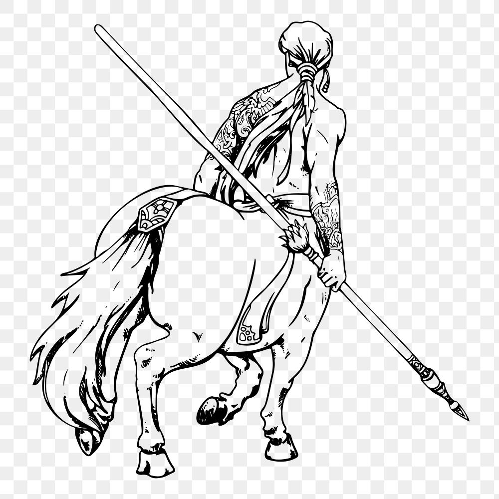 Centaur mythical creature png clipart, transparent background. Free public domain CC0 image.