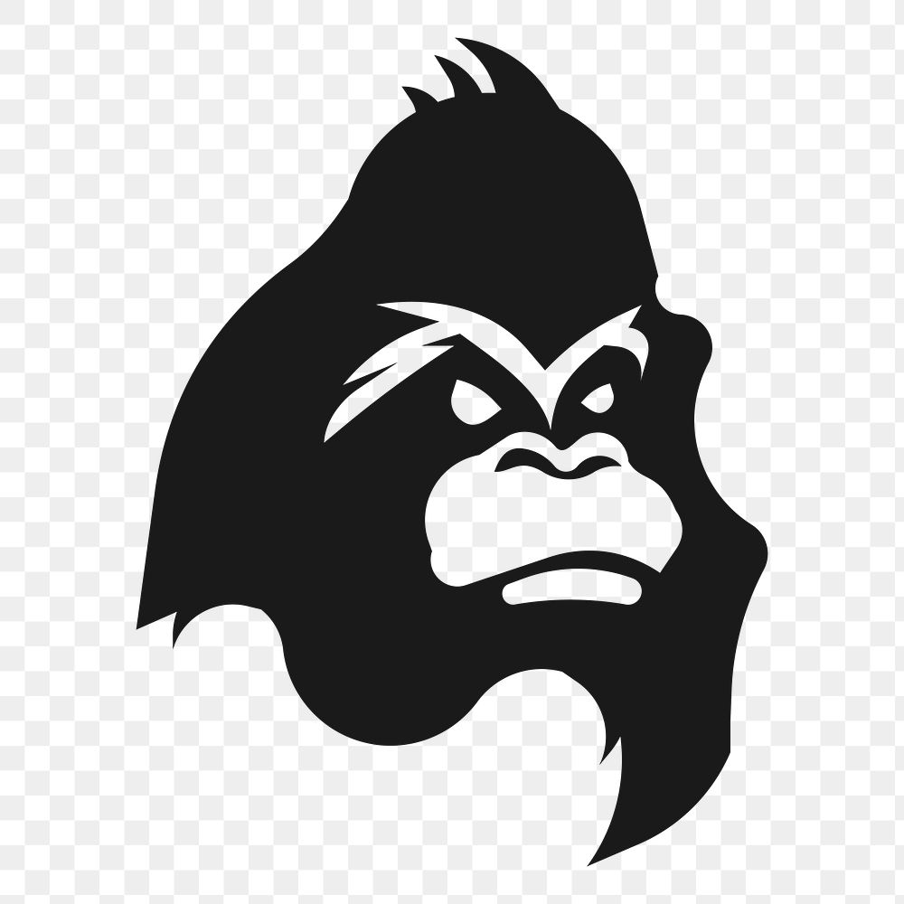 Gorilla  png clipart illustration, transparent background. Free public domain CC0 image.