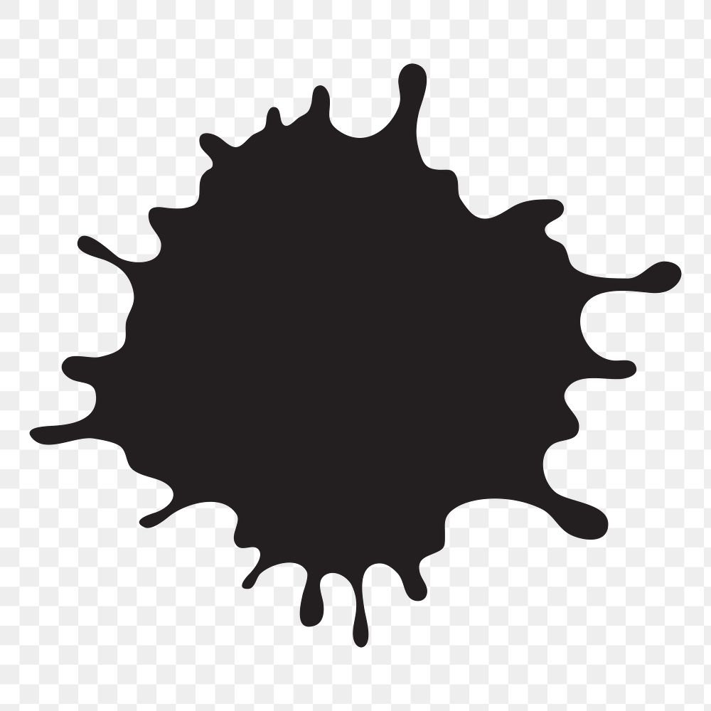 Black splash png sticker, transparent background. Free public domain CC0 image.