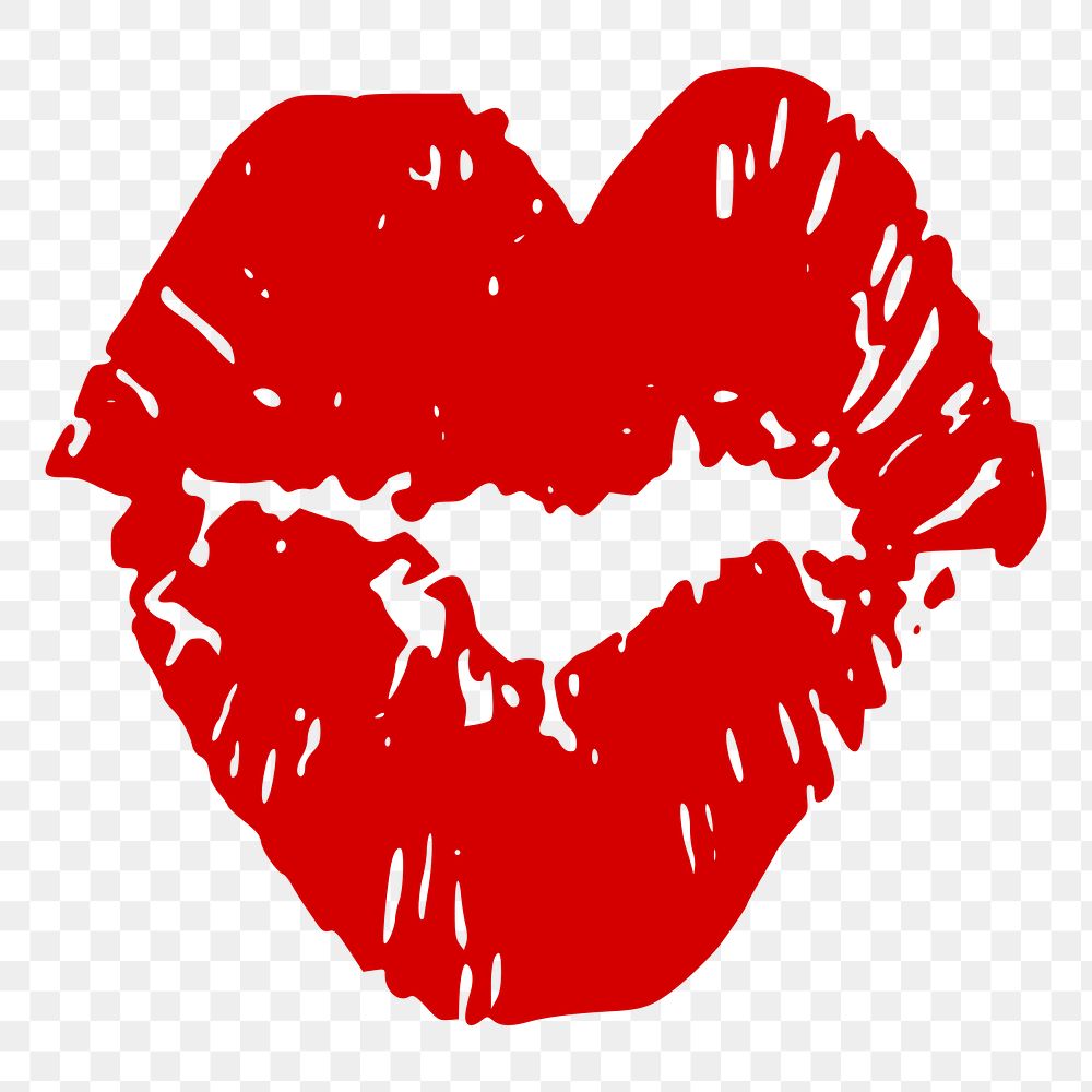 Red lips png sticker, transparent background. Free public domain CC0 image.