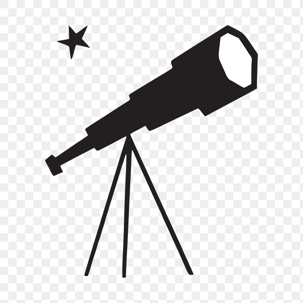 Telescope png sticker, transparent background. Free public domain CC0 image.