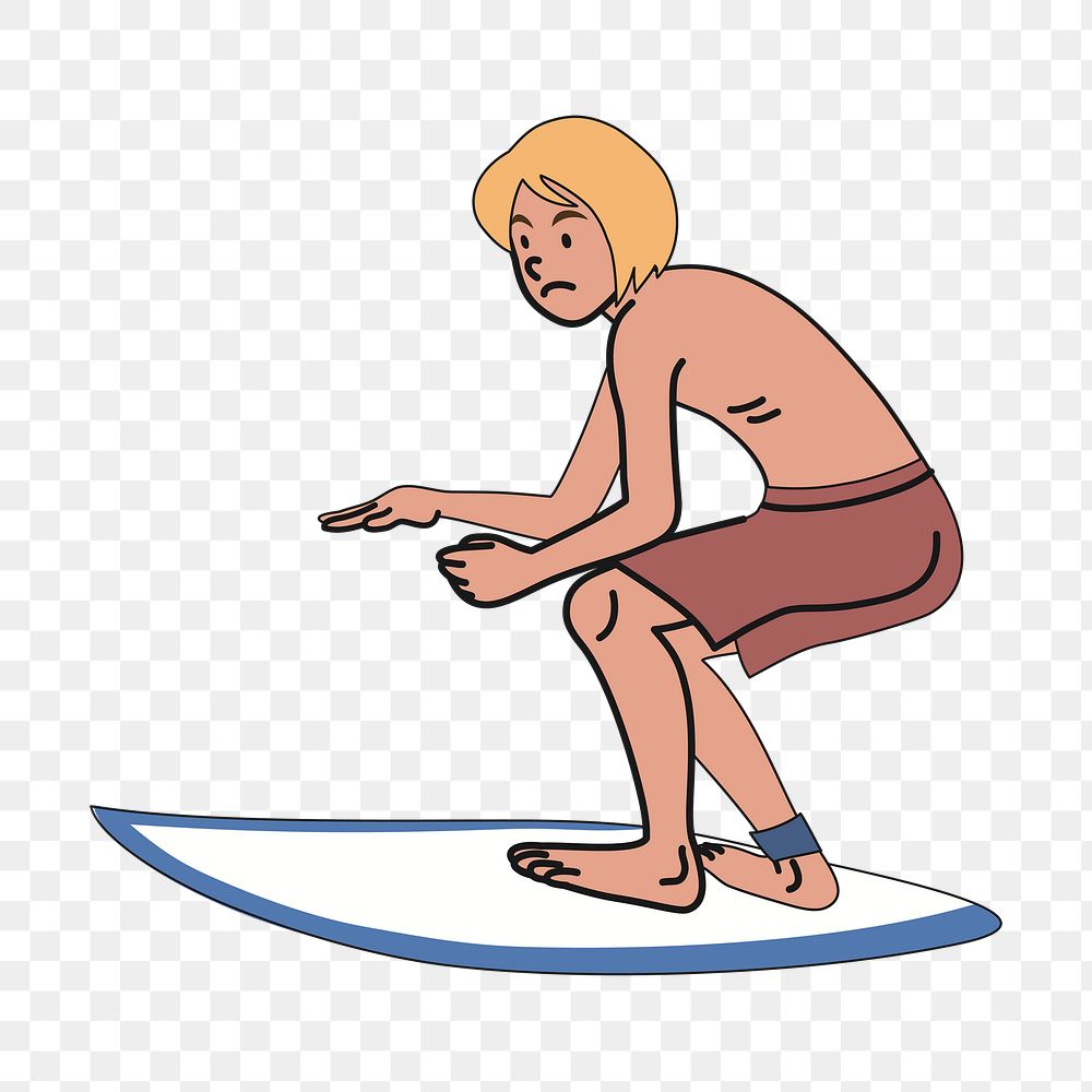 Surfer png sticker, transparent background. Free public domain CC0 image.