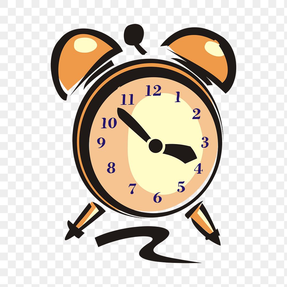 Alarm clock png sticker, transparent background. Free public domain CC0 image.