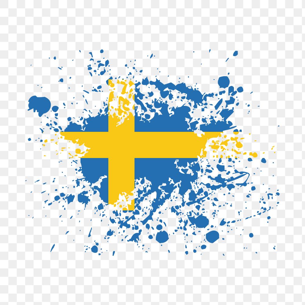Sweden flag png sticker, transparent background. Free public domain CC0 image.