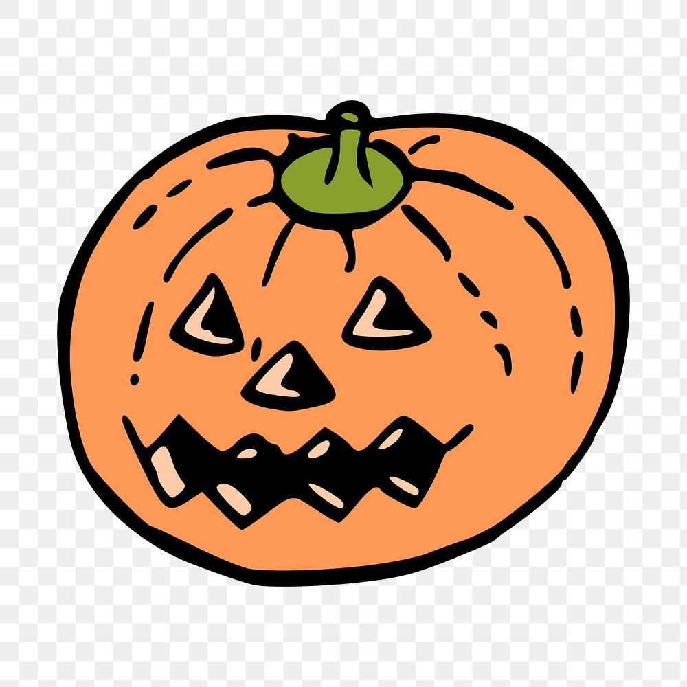 Halloween pumpkin png sticker, transparent background. Free public domain CC0 image.