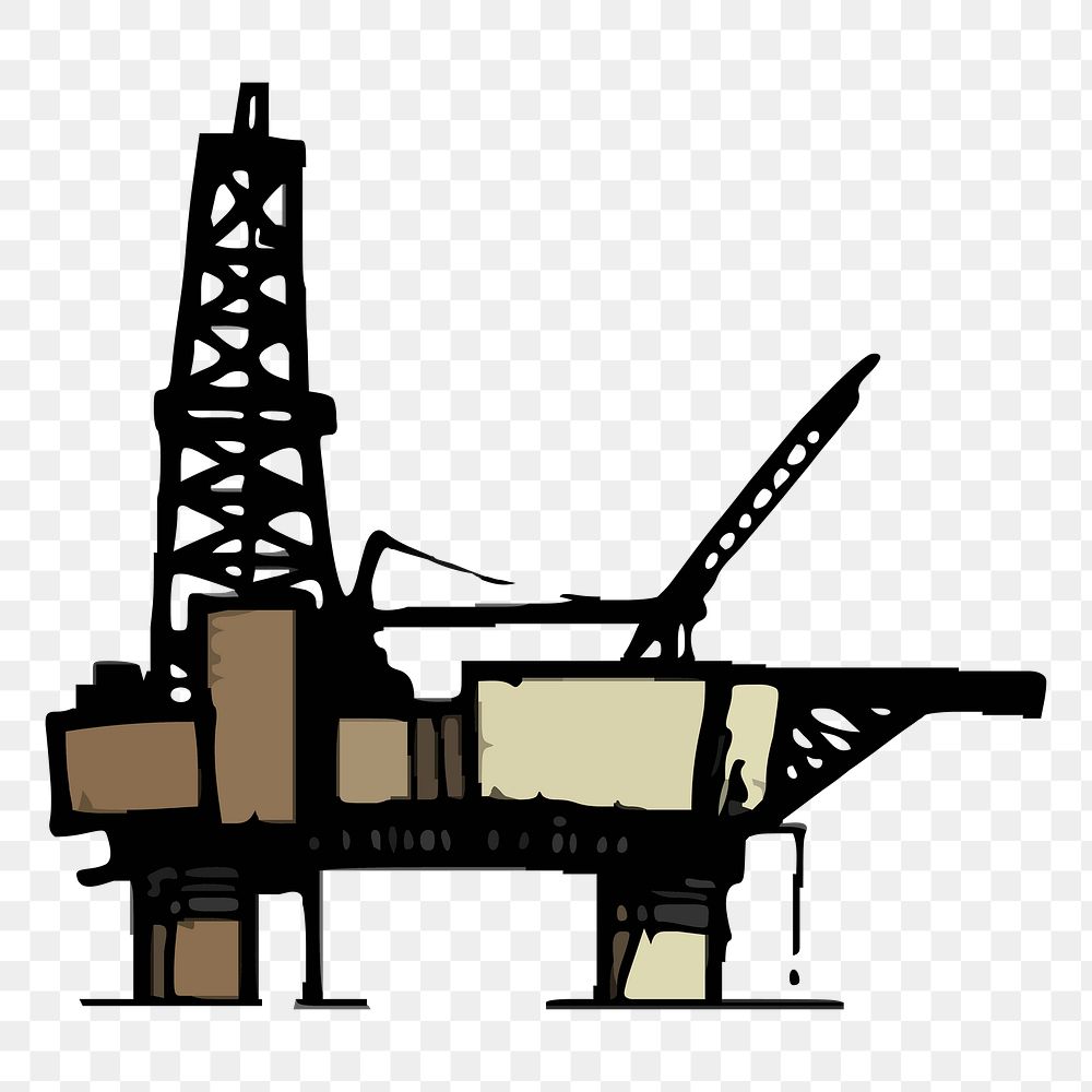 Oil platform  png clipart illustration, transparent background. Free public domain CC0 image.