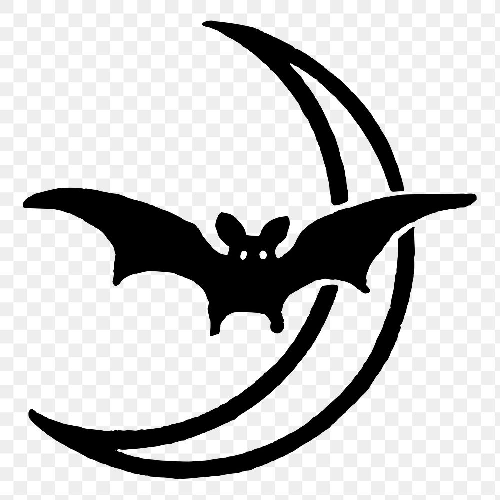 Night bat png sticker, transparent background. Free public domain CC0 image.