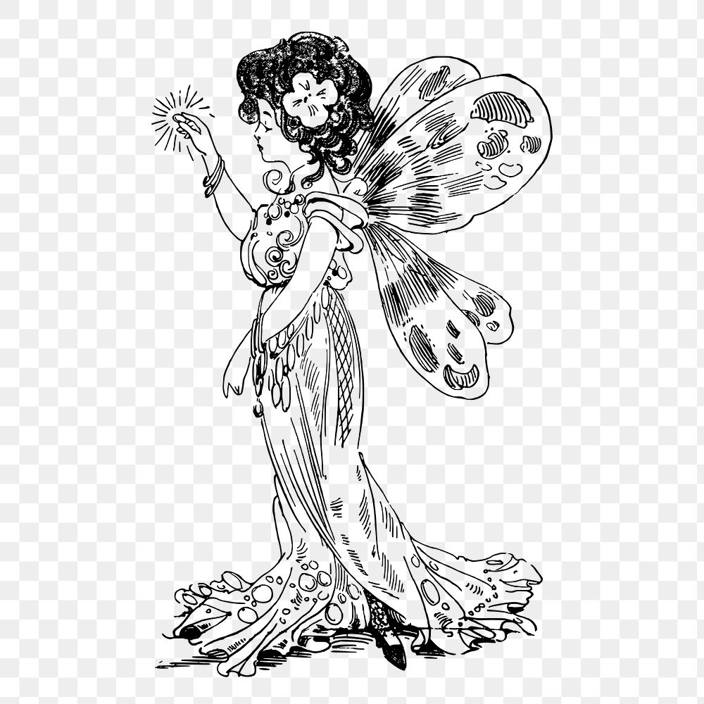 Fairy  png clipart illustration, transparent background. Free public domain CC0 image.