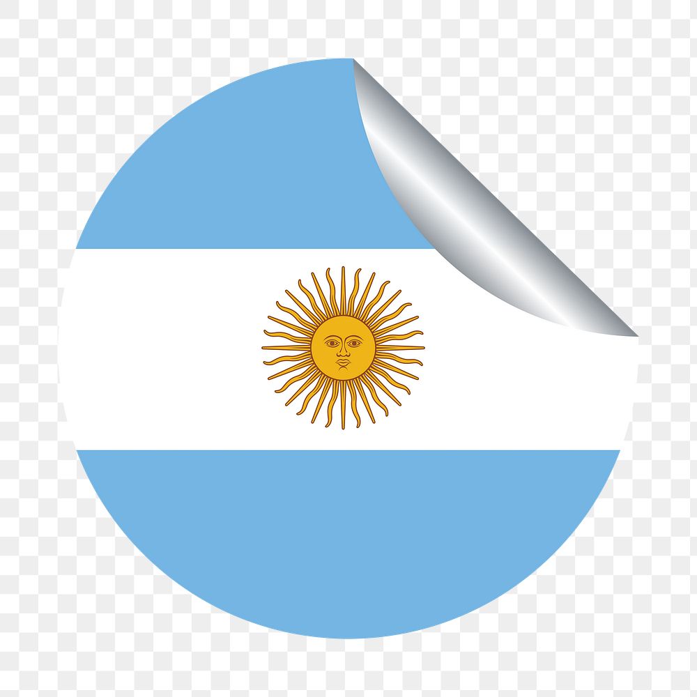 Argentina flag  png clipart illustration, transparent background. Free public domain CC0 image.