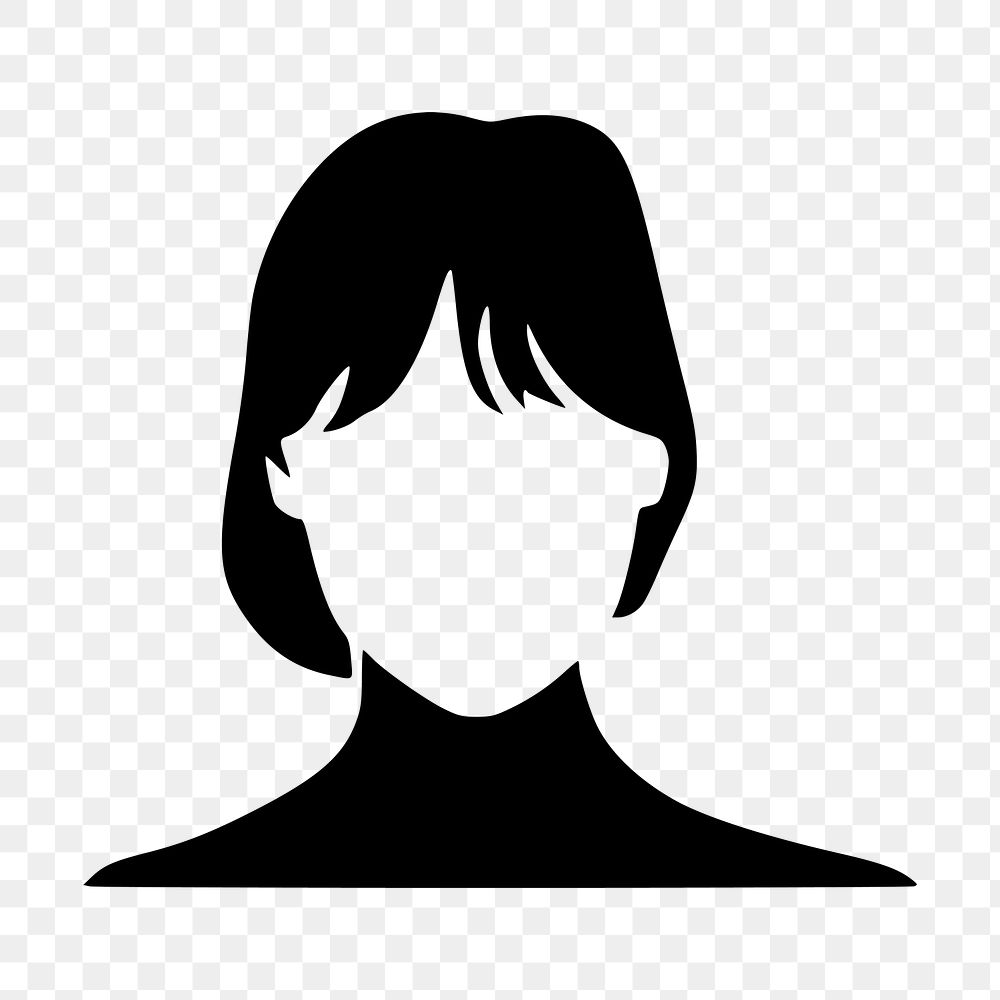 Woman silhouette  png clipart illustration, transparent background. Free public domain CC0 image.