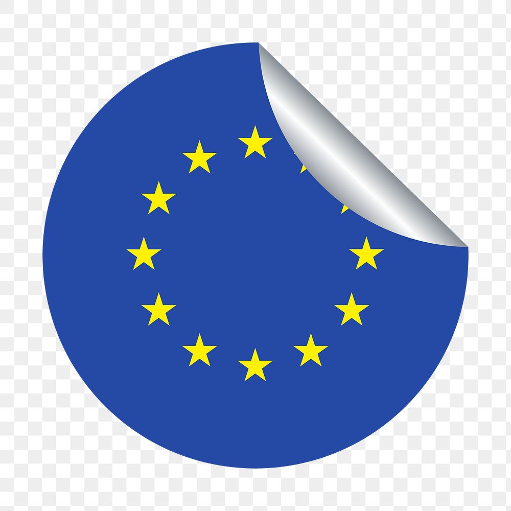 EU flag  png clipart illustration, transparent background. Free public domain CC0 image.