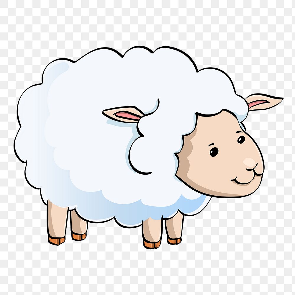 Sheep png sticker, transparent background. Free public domain CC0 image.