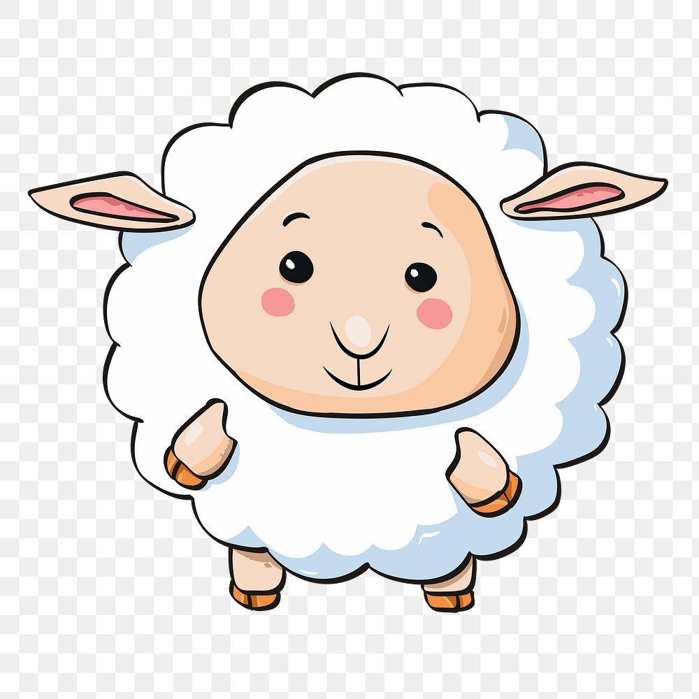 Lamb png sticker, transparent background. Free public domain CC0 image.