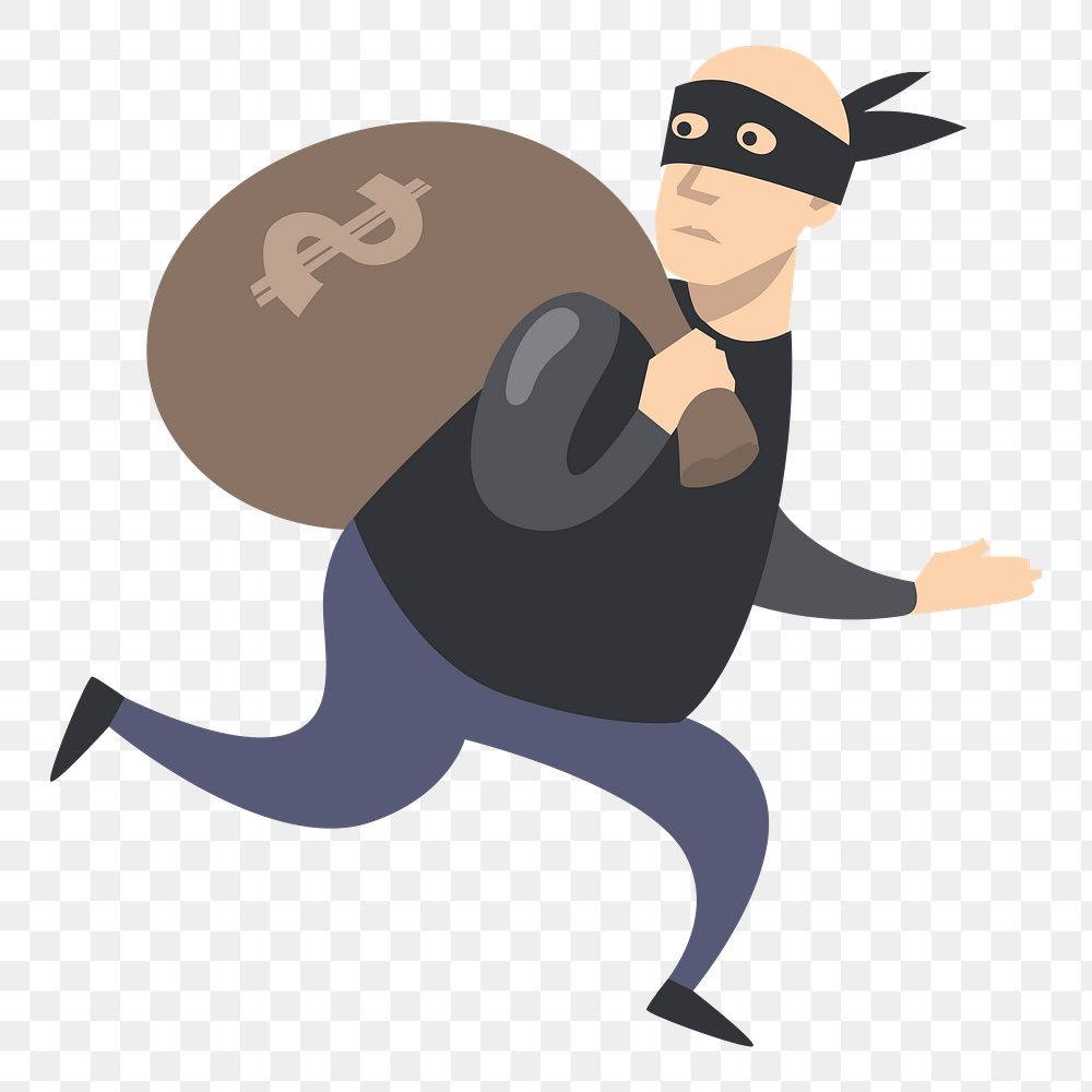 Robber  png clipart illustration, transparent background. Free public domain CC0 image.