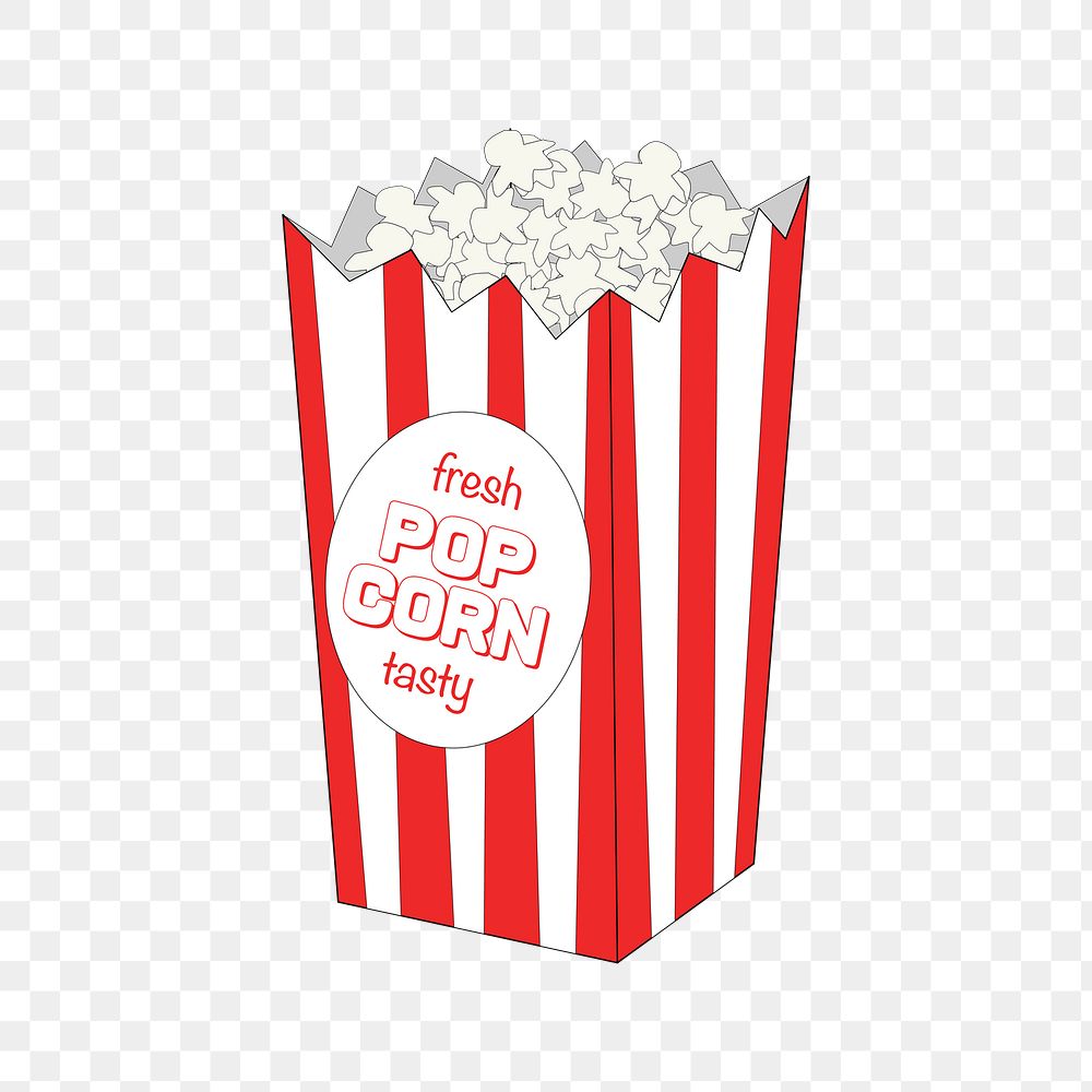 Movie theater popcorn png sticker, transparent background. Free public domain CC0 image.