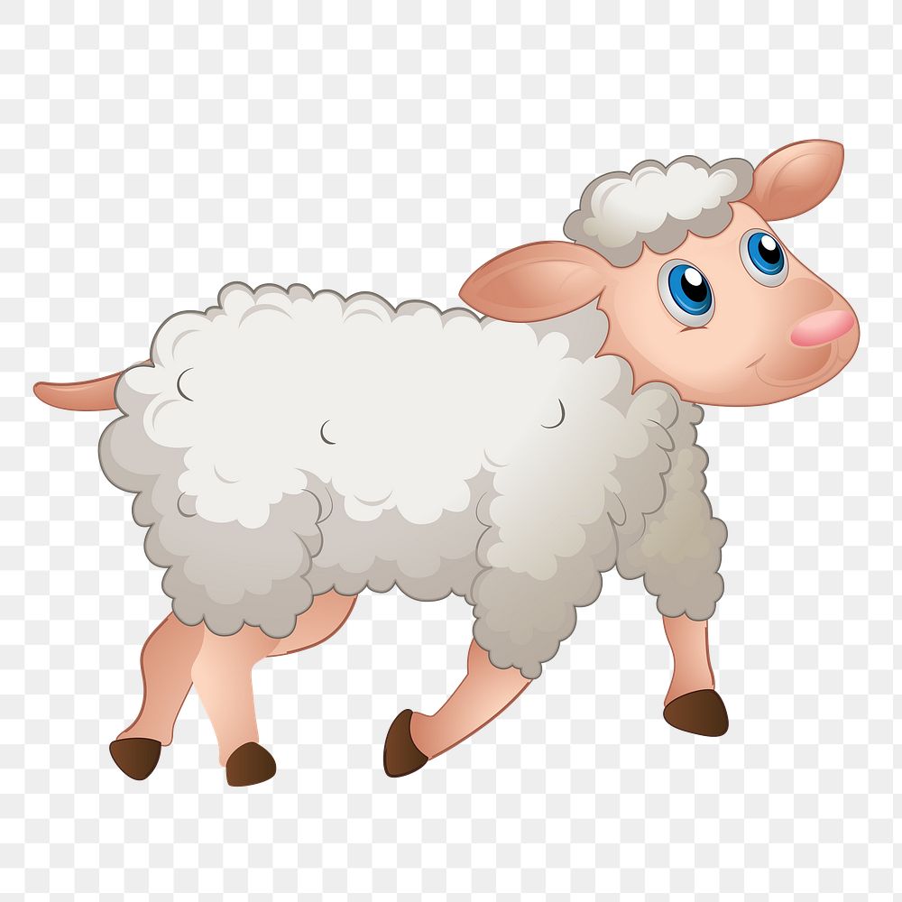 Sheep png illustration, transparent background. Free public domain CC0 image.