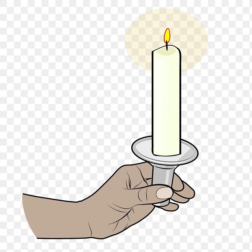 Candle light png illustration, transparent background. Free public domain CC0 image.