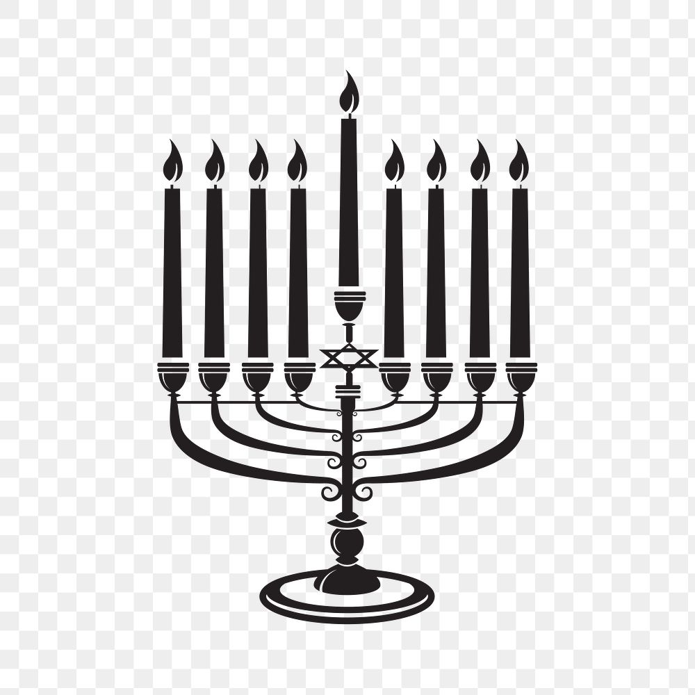 Hanukkah candles  png clipart illustration, transparent background. Free public domain CC0 image.