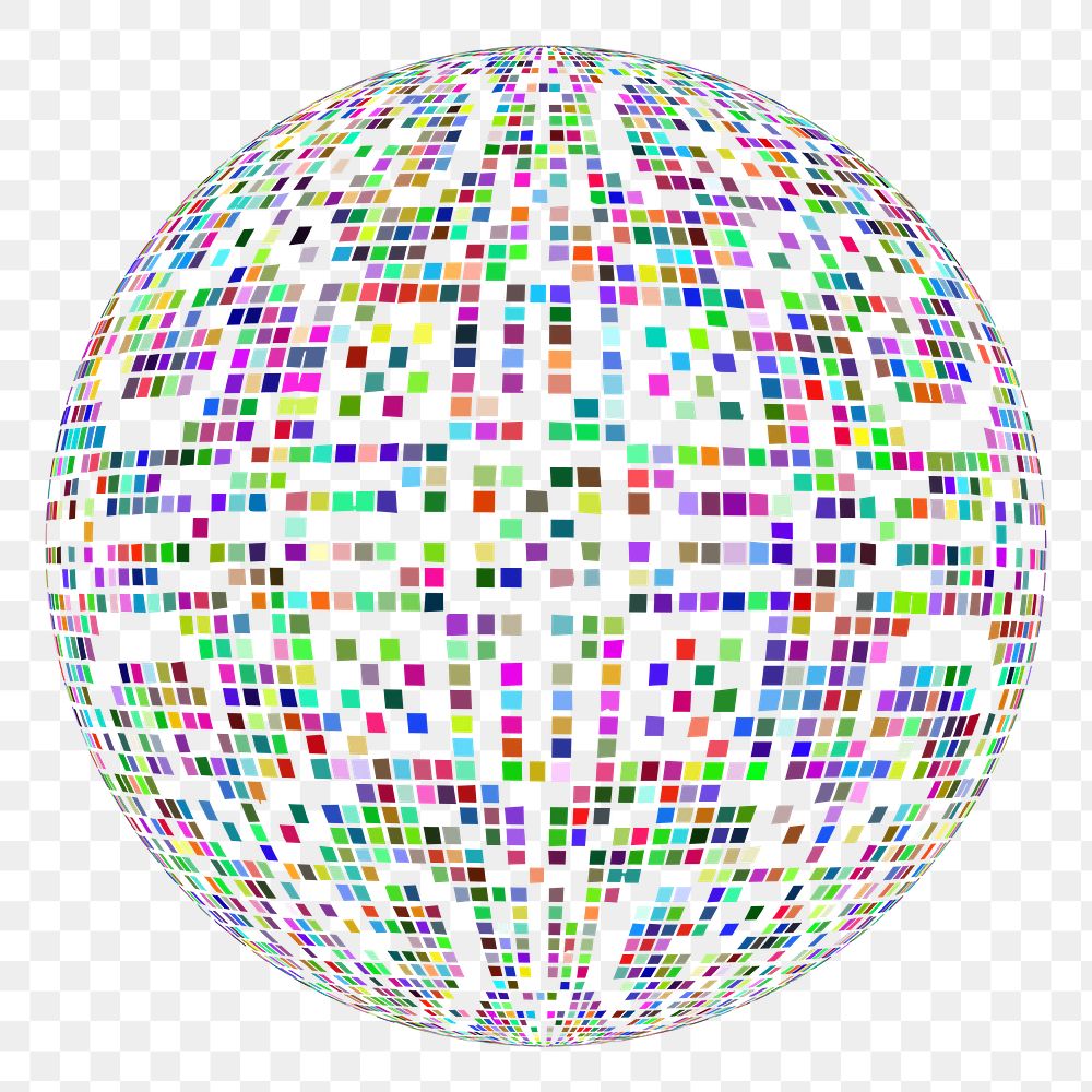 Disco ball png illustration, transparent background. Free public domain CC0 image.