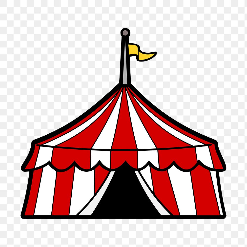Circus tent png sticker, transparent background. Free public domain CC0 image.