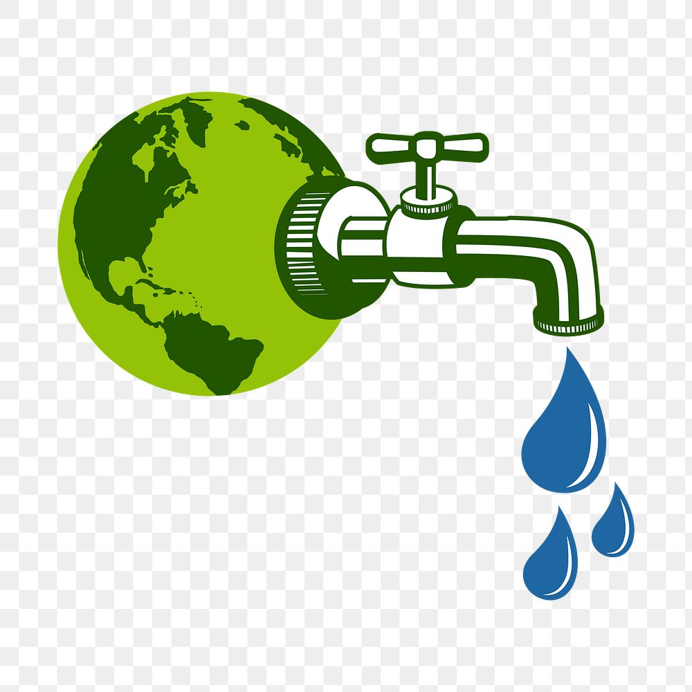 Save water  png clipart illustration, transparent background. Free public domain CC0 image.