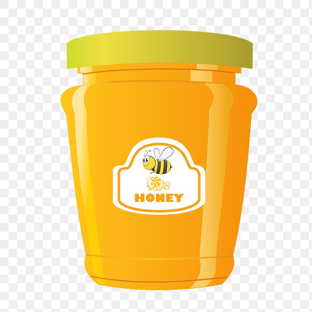 Honey bottle png sticker, transparent background. Free public domain CC0 image.
