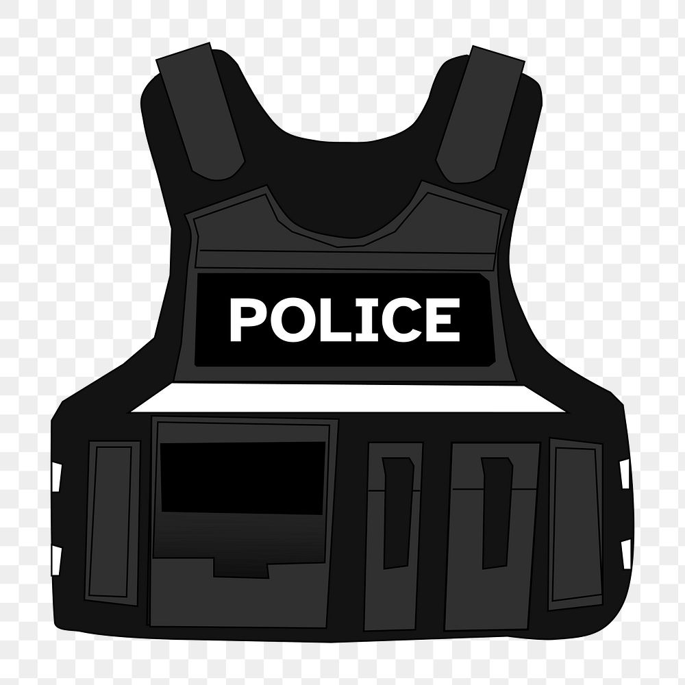 Png police vest clipart, transparent background. Free public domain CC0 image.