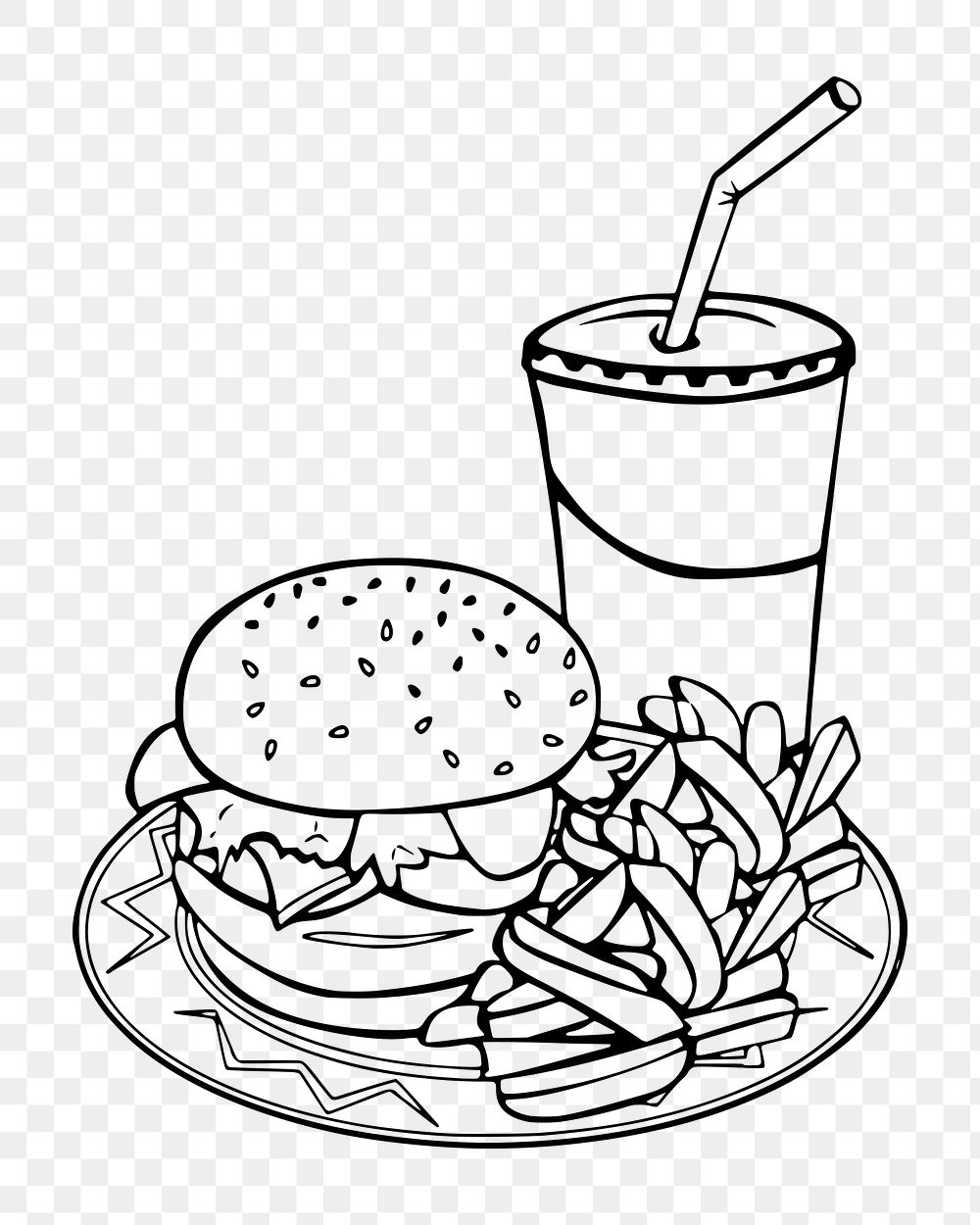 Png fast food clipart, transparent background. Free public domain CC0 image.