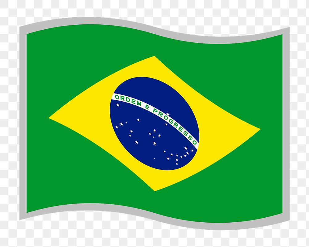 Png Brazilian flag clipart, transparent background. Free public domain CC0 image.