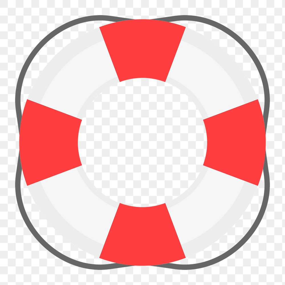 Png lifebuoy safety ring clipart, transparent background. Free public domain CC0 image.